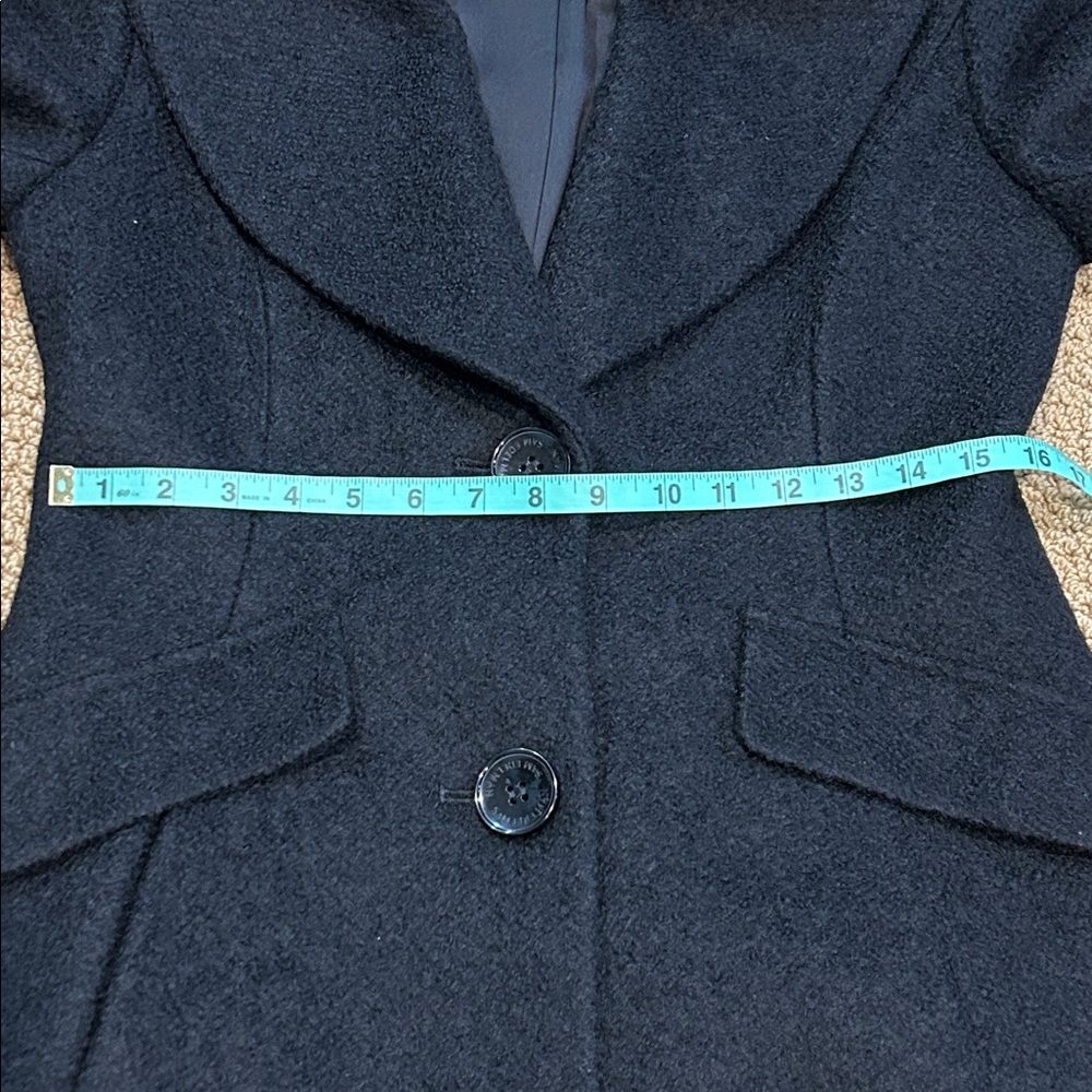Sam Edelman A-line Textured Wool Blend Double Button Coat size 4 Black - Picture 15 of 17